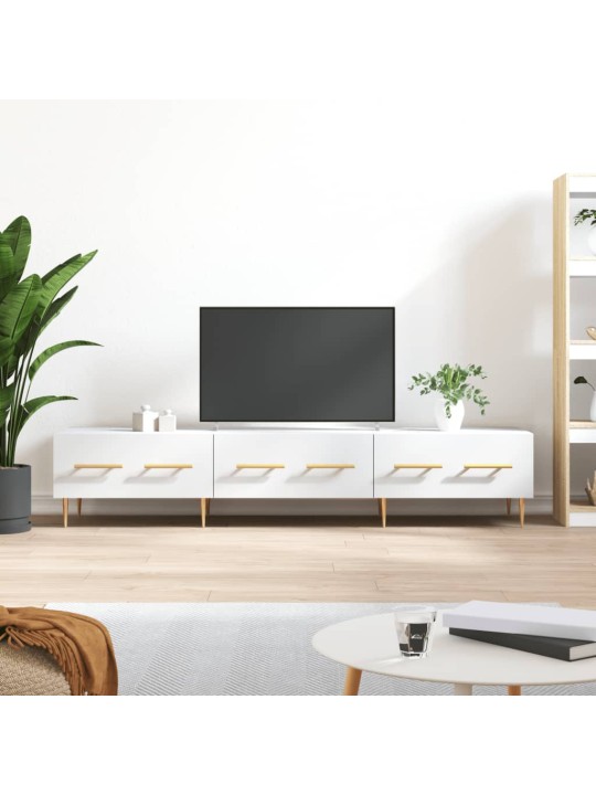 Televizoriaus spintelė, balta, 150x36x30cm, apdirbta mediena