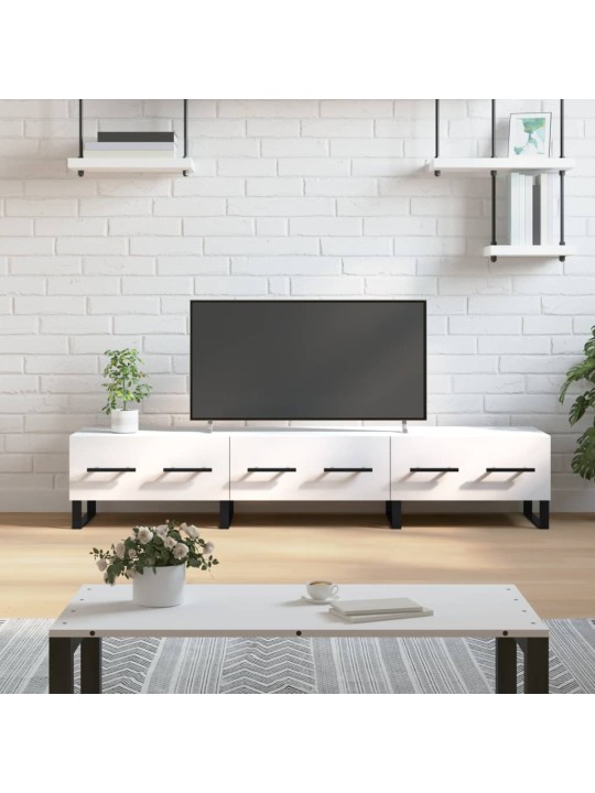 Televizoriaus spintelė, balta, 150x36x30cm, apdirbta mediena