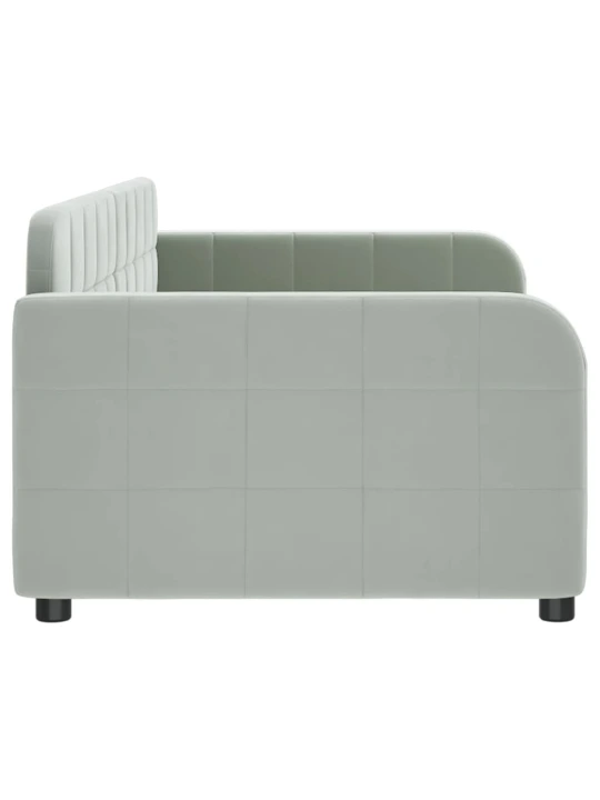 Sofa, šviesiai pilkos spalvos, 90x200cm, aksomas