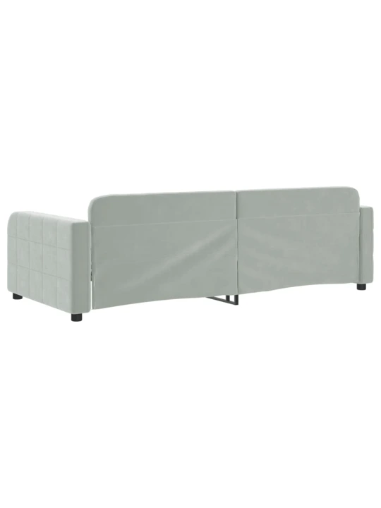 Sofa, šviesiai pilkos spalvos, 90x200cm, aksomas