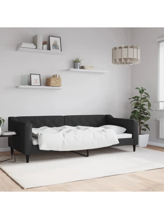 Sofa, juodos spalvos, 90x200cm, audinys
