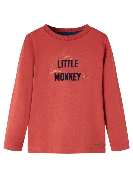 Vaikiški marškinėliai ilgomis rankovėmis, raudoni, „Little Monkey“