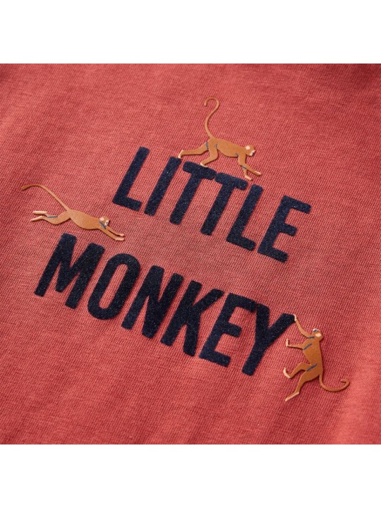 Vaikiški marškinėliai ilgomis rankovėmis, raudoni, „Little Monkey“