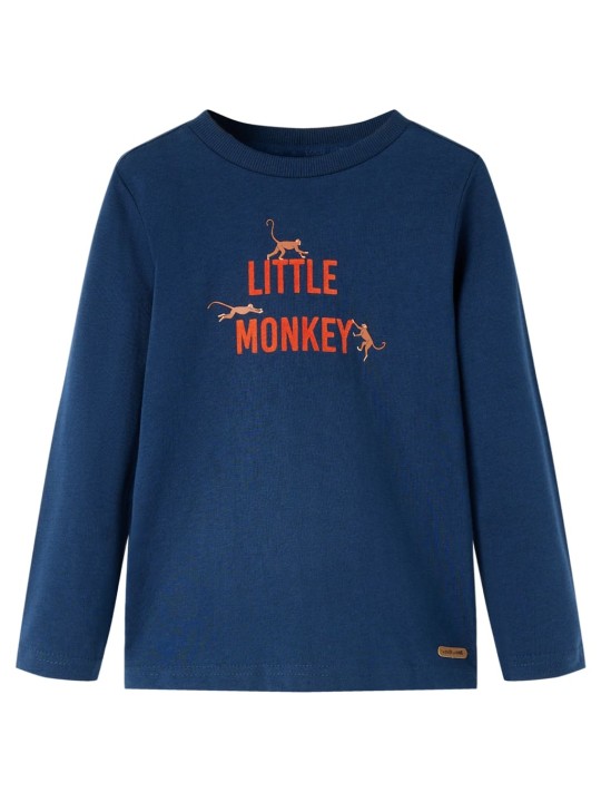 Vaikiški marškinėliai ilgomis rankovėmis, mėlyni, „Little Monkey“