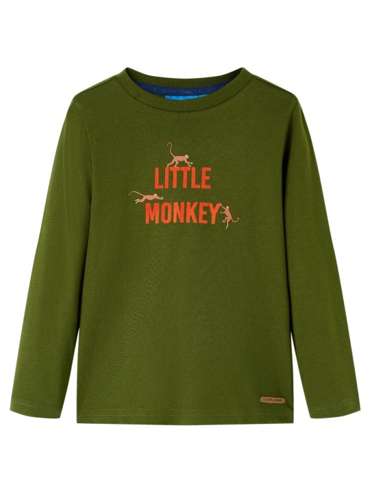 Vaikiški marškinėliai ilgomis rankovėmis, chaki, „Little Monkey“