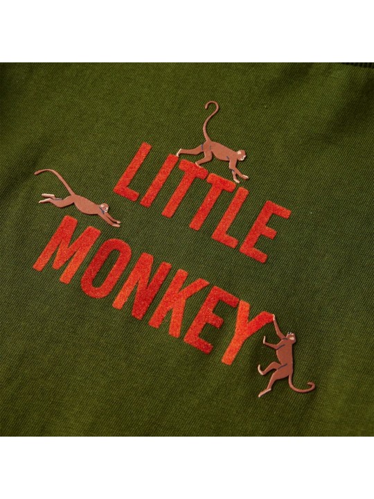 Vaikiški marškinėliai ilgomis rankovėmis, chaki, „Little Monkey“