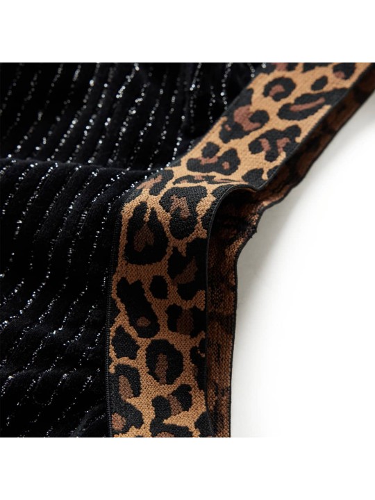 Vaikiškas sijonas su leopardu rašto juosmeniu, juodas, 128 dydžio
