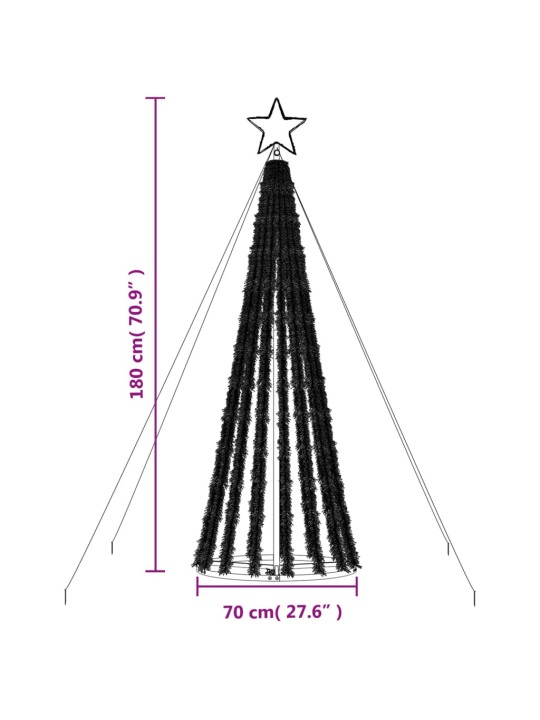 Šviečianti Kalėdų eglutė, 180cm, 275 šaltos LED, kūgio formos