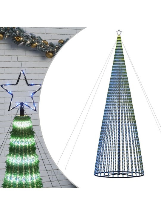 Šviečianti Kalėdų eglutė, 500cm, 1544 mėlynos LED, kūgio formos