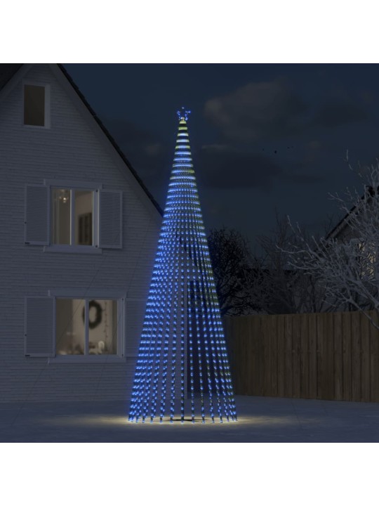 Šviečianti Kalėdų eglutė, 500cm, 1544 mėlynos LED, kūgio formos
