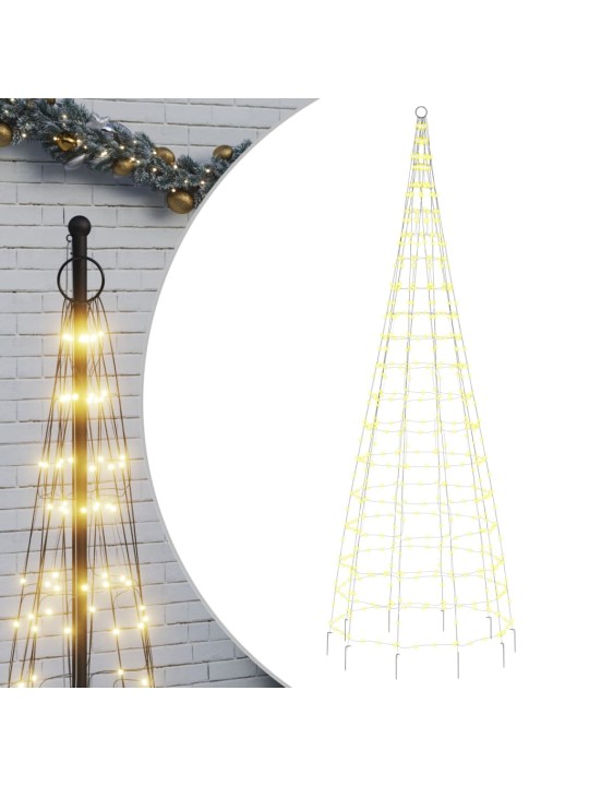 Kalėdų eglutė ant vėliavos stiebo, 300cm, 550 šiltų LED