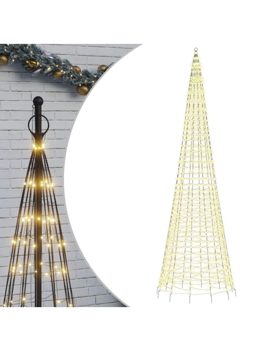 Kalėdų eglutė ant vėliavos stiebo, 500cm, 1534 šiltos LED