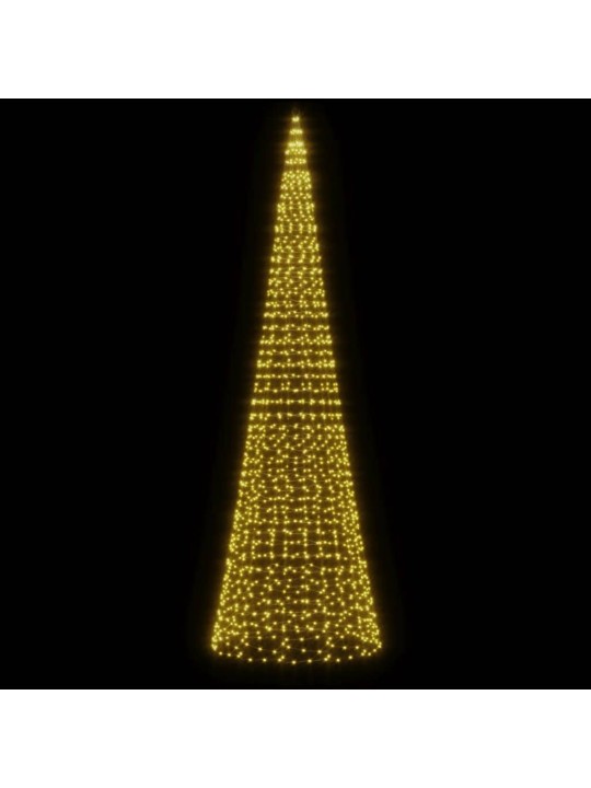 Kalėdų eglutė ant vėliavos stiebo, 500cm, 1534 šiltos LED
