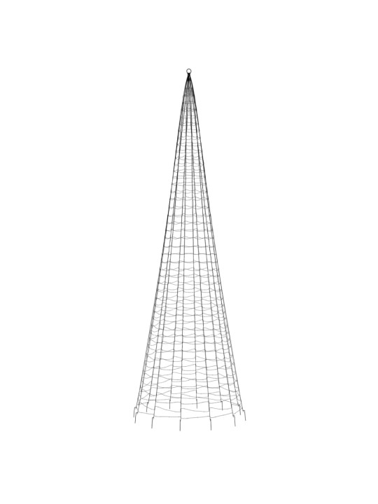 Kalėdų eglutė ant vėliavos stiebo, 500cm, 1534 šiltos LED