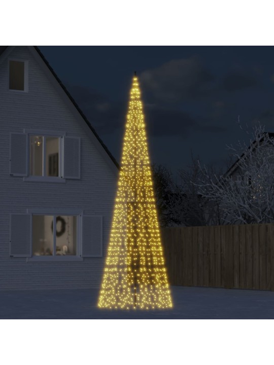 Kalėdų eglutė ant vėliavos stiebo, 500cm, 1534 šiltos LED