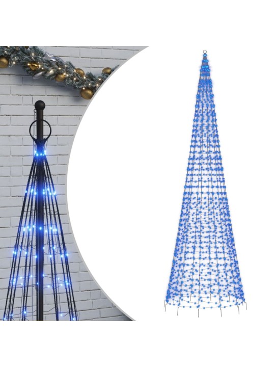 Kalėdų eglutė ant vėliavos stiebo, 500cm, 1534 mėlynos LED