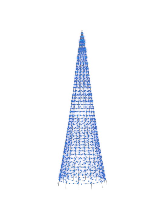 Kalėdų eglutė ant vėliavos stiebo, 500cm, 1534 mėlynos LED