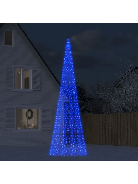 Kalėdų eglutė ant vėliavos stiebo, 500cm, 1534 mėlynos LED
