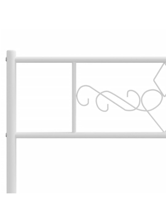 Metalinis lovos rėmas su galvūgaliu, baltos spalvos, 75x190cm