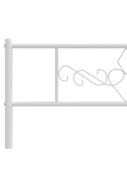 Metalinis lovos rėmas su galvūgaliu, baltos spalvos, 90x200cm