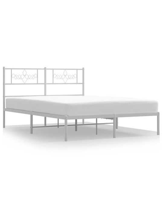 Metalinis lovos rėmas su galvūgaliu, baltos spalvos, 135x190cm
