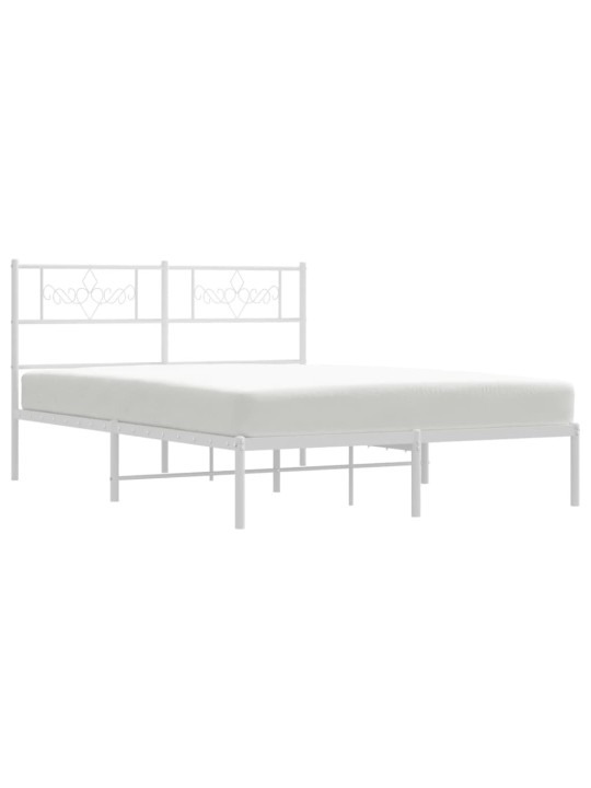 Metalinis lovos rėmas su galvūgaliu, baltos spalvos, 135x190cm
