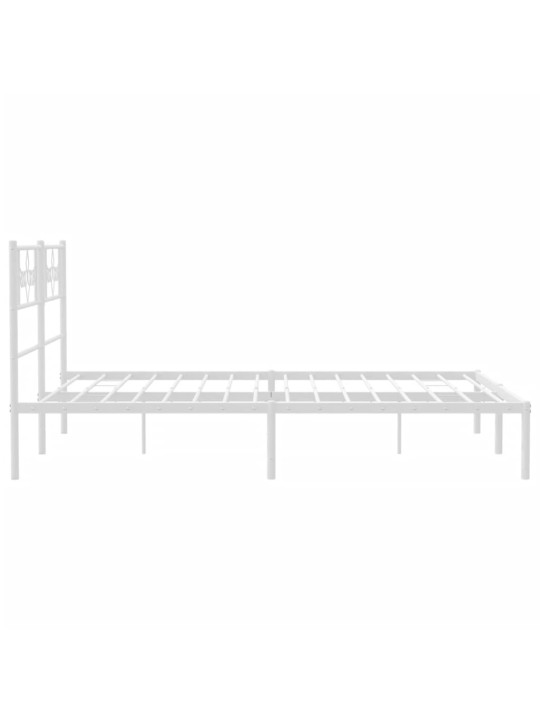 Metalinis lovos rėmas su galvūgaliu, baltos spalvos, 135x190cm