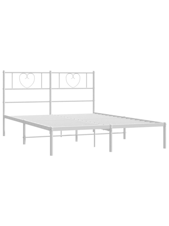 Metalinis lovos rėmas su galvūgaliu, baltos spalvos, 135x190cm