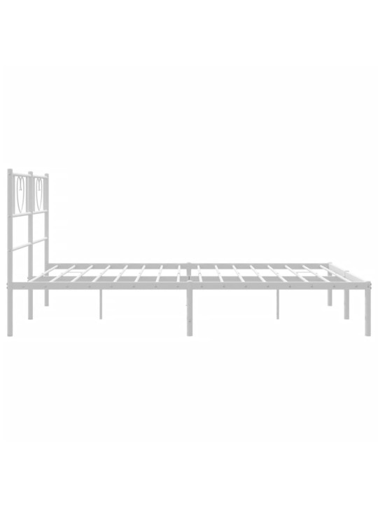Metalinis lovos rėmas su galvūgaliu, baltos spalvos, 140x190cm