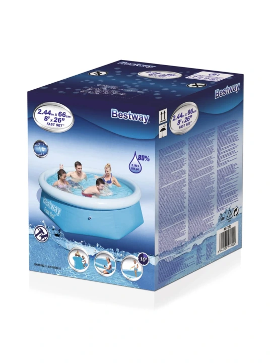 Bestway Fast Set Pripučiamas baseinas, 244x66cm, apskritas, 57265