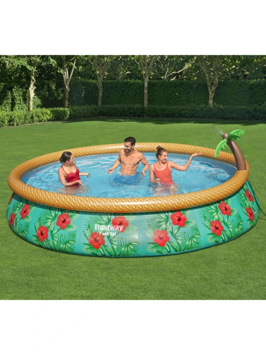 Bestway Pripučiamas baseinas Fast Set Paradise Palms, 457x84cm