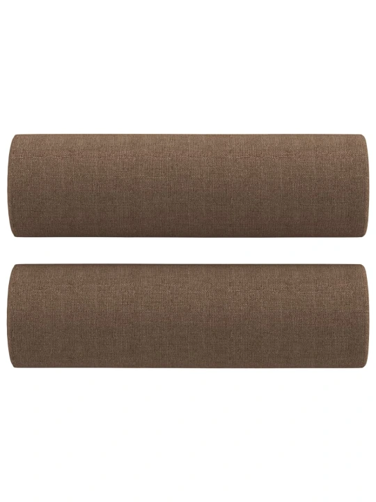 Dvivietė sofa su pagalvėlėmis, rudos spalvos, 140cm, audinys