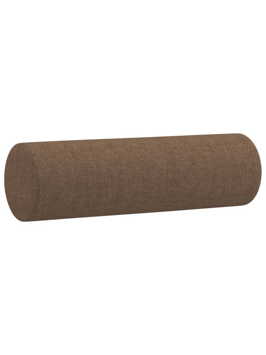 Dvivietė sofa su pagalvėlėmis, rudos spalvos, 140cm, audinys