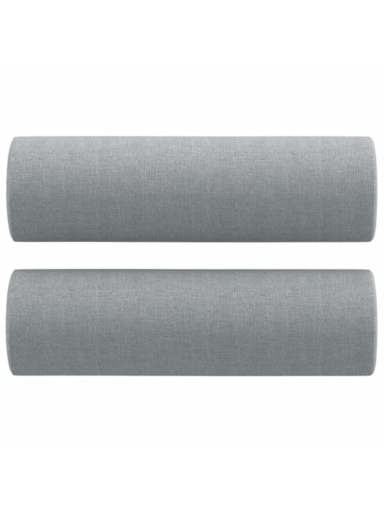 Trivietė sofa su pagalvėlėmis, šviesiai pilka, 180cm, audinys
