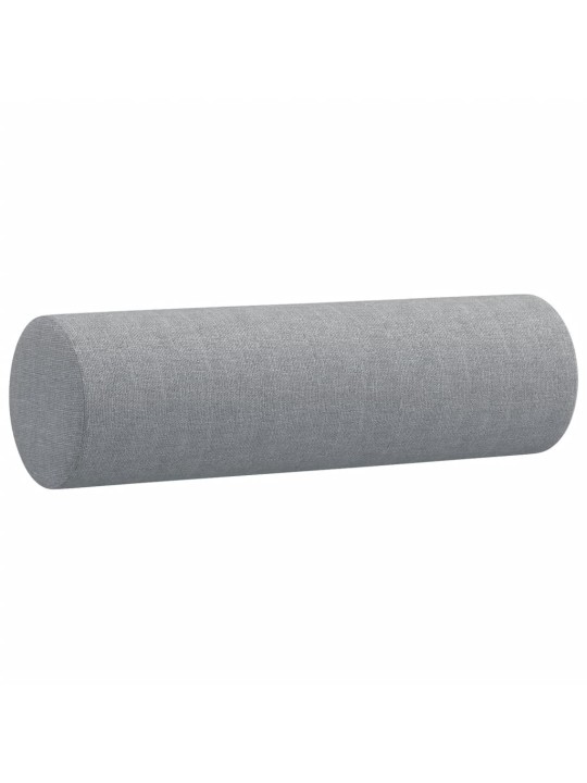 Trivietė sofa su pagalvėlėmis, šviesiai pilka, 180cm, audinys