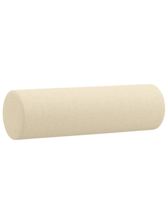 Trivietė sofa su pagalvėlėmis, kreminės spalvos, 180cm, audinys