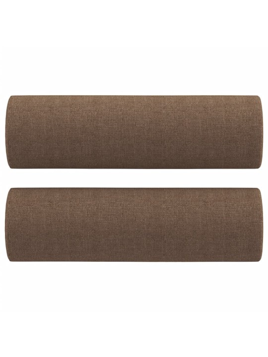 Trivietė sofa su pagalvėlėmis, rudos spalvos, 180cm, audinys