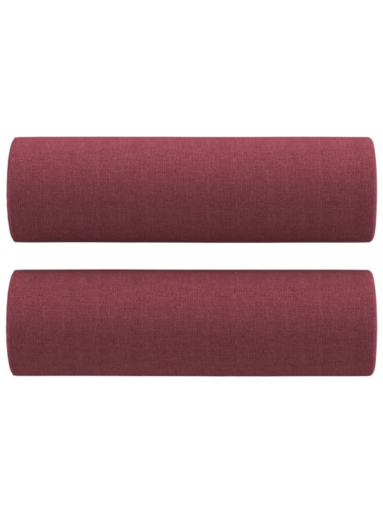 Trivietė sofa su pagalvėlėmis, raudonojo vyno, 180cm, audinys