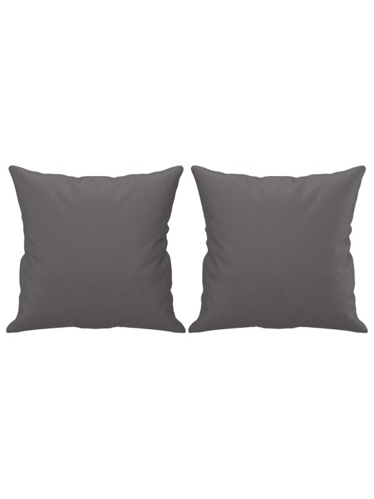 Dvivietė sofa su pagalvėlėmis, pilka, 120cm, dirbtinė oda