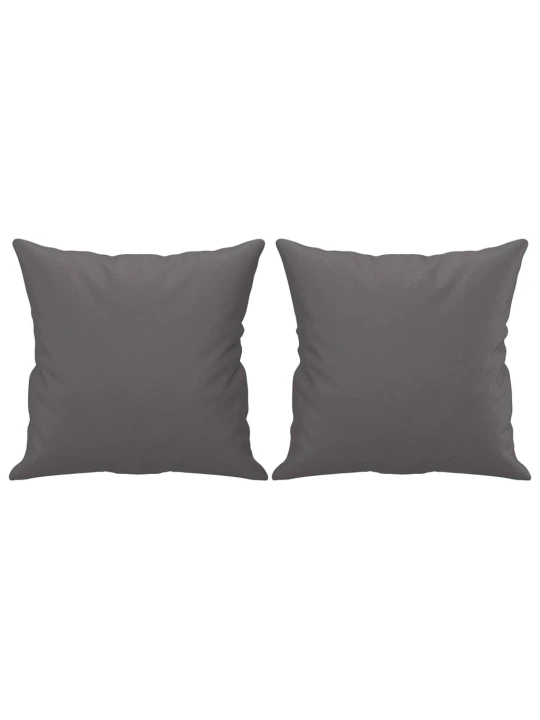 Dvivietė sofa su pagalvėlėmis, pilka, 120cm, dirbtinė oda