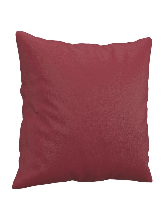 Trivietė sofa su pagalvėlėmis, vyno, 180cm, dirbtinė oda