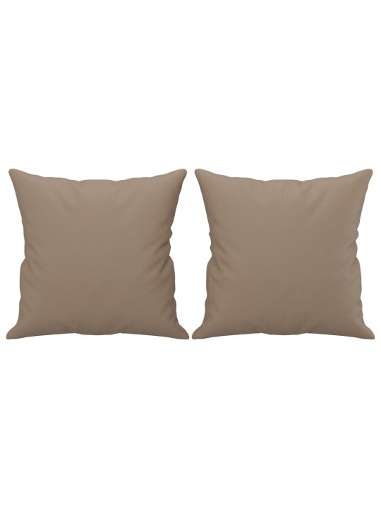 Trivietė sofa su pagalvėlėmis, kapučino, 180cm, dirbtinė oda