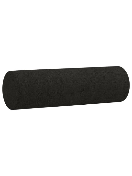 Dvivietė sofa su pagalvėlėmis, juodos spalvos, 120cm, audinys
