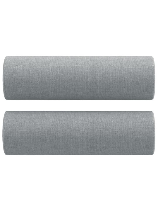 Trivietė sofa su pagalvėlėmis, šviesiai pilka, 180cm, audinys