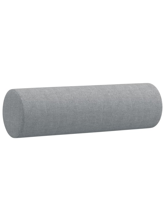 Trivietė sofa su pagalvėlėmis, šviesiai pilka, 180cm, audinys