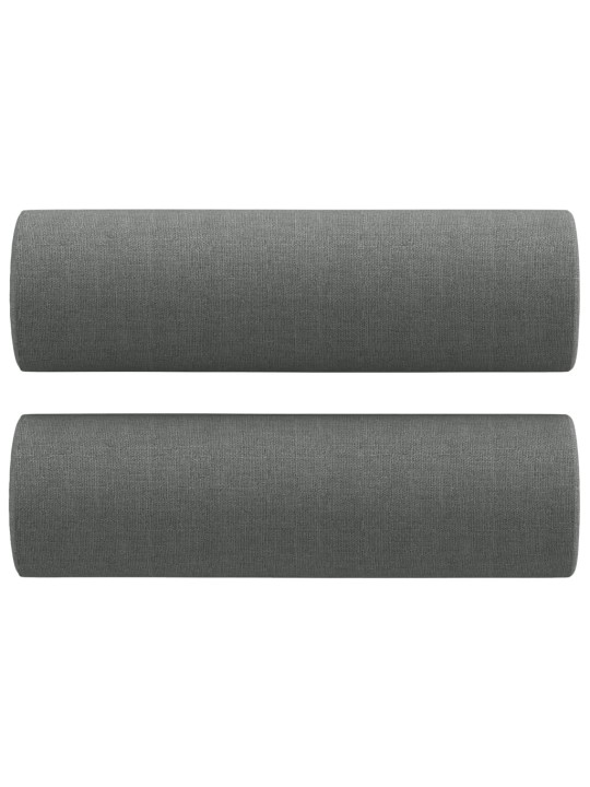 Trivietė sofa su pagalvėlėmis, tamsiai pilka, 180cm, audinys