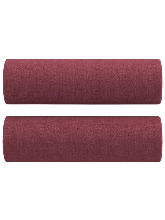 Trivietė sofa su pagalvėlėmis, raudonojo vyno, 180cm, audinys