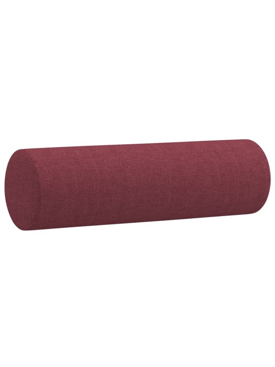 Trivietė sofa su pagalvėlėmis, raudonojo vyno, 180cm, audinys