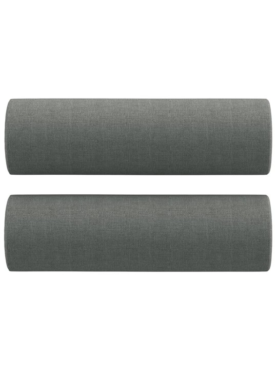 Trivietė sofa su pagalvėlėmis, tamsiai pilka, 180cm, audinys