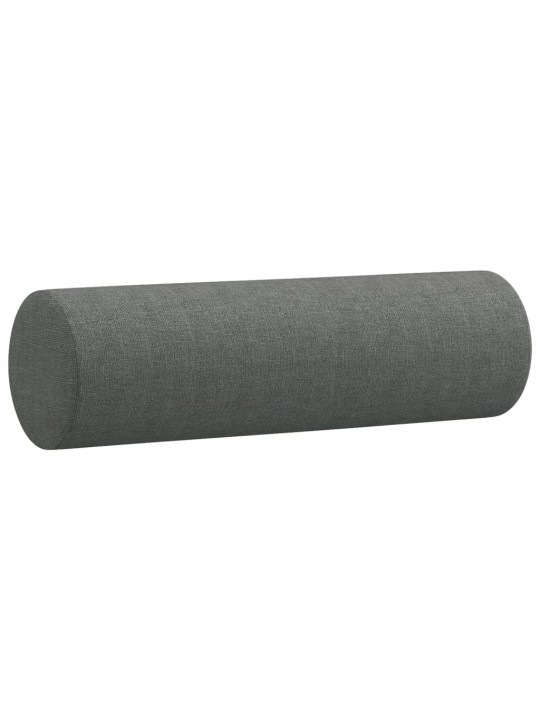 Trivietė sofa su pagalvėlėmis, tamsiai pilka, 180cm, audinys